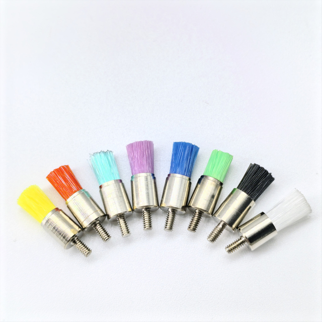 Ouwen Premium Selection 100 Stück/Box hochwertige Zahnpolierbürste mit Gewinde, flache Bürste