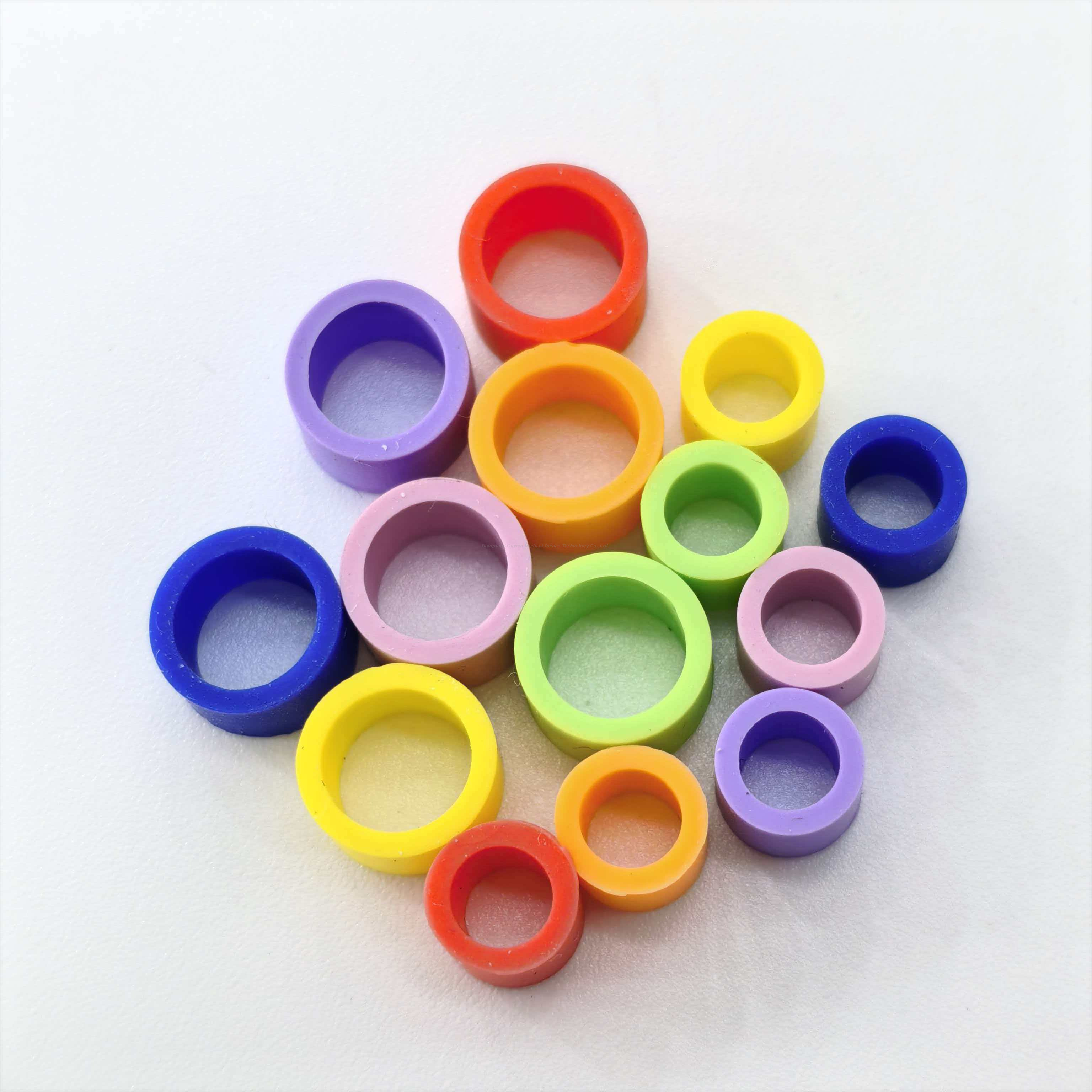 Mehrfarbig, optional, 100 Stück/Box, klarer Unterscheidungs-Gerätemarkierungs-Identifikationskreis für zahnärztliche orale Geräte